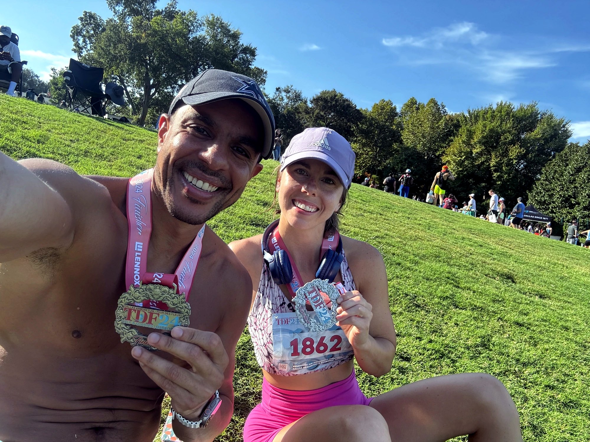Kendra at the 2024 half marathon finish line